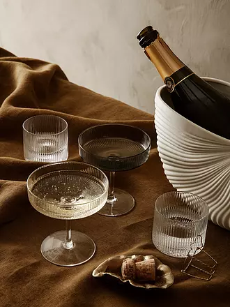 FERM LIVING | Champagnerschalen 2er Set RIPPLE Smoked | 
